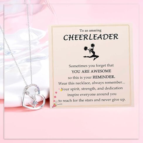 Cheerleader Gifts, Cheerleader Cheer Necklace Gifts for Girls Team, Sport Cheer Cheerleading Stuff Accessories Jewelry Competition Must Have for Girls Daughter 8-10-12-18 Year Old Girl in Saudi Arabia
