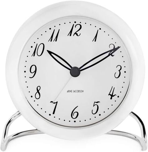 Arne Jacobsen LK Table Clock, White, 4.3" D, Gift Box Included in Saudi Arabia