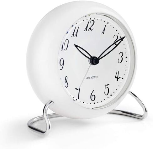 Arne Jacobsen LK Table Clock, White, 4.3" D, Gift Box Included in Saudi Arabia