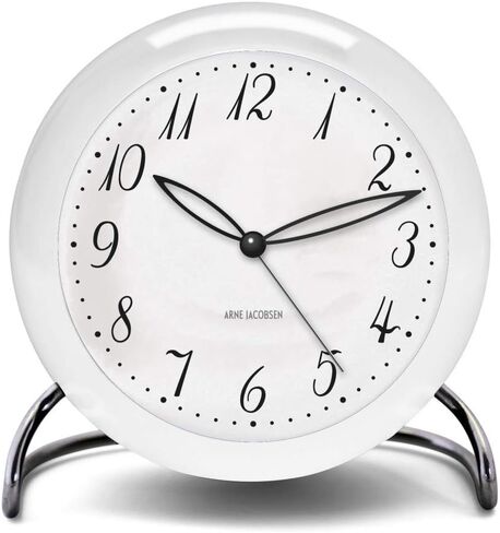 Arne Jacobsen LK Table Clock, White, 4.3" D, Gift Box Included in Saudi Arabia