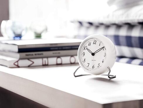 Arne Jacobsen LK Table Clock, White, 4.3" D, Gift Box Included in Saudi Arabia