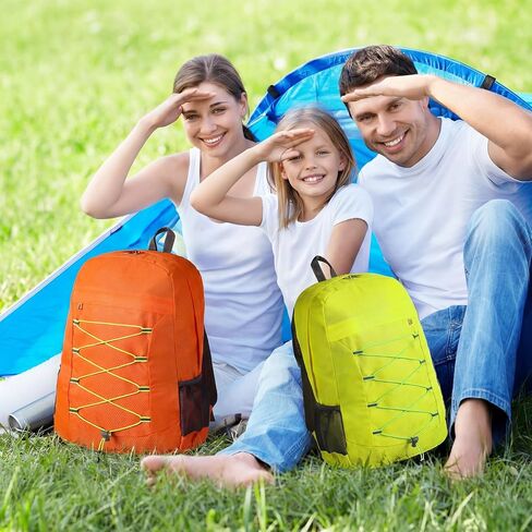 Dansydaisy 12 Pcs Backpacks Bulk - 17 Inch Multicolor Foldable Backpacks with Elastic Draw Cord Bookbags for School, Outdoor Travel, Camping in Kuwait