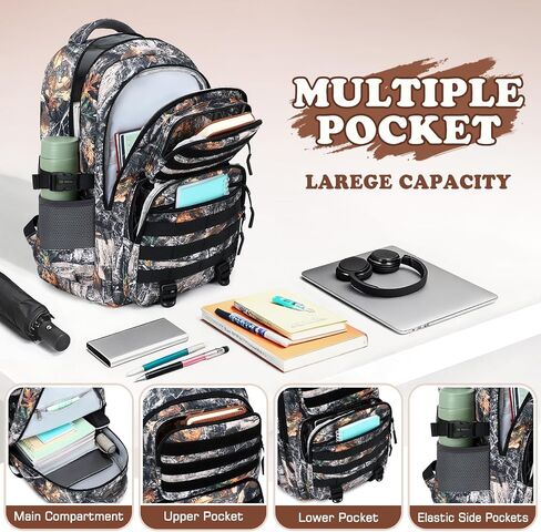 Camo Backpack for Boys, Tactical Boys Backpack with Lunch Box Pencil Case, Kids Backpacks with USB Charging Port, Military Army School Bookbag for Teen Boy Elementary Middle High School Camp in Kuwait