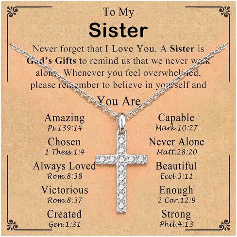 Cross Necklace for Women Girls, Christmas Easter Basket Stuffers Christian Religious Gifts for Daughter Granddaughter Baptism Confirmation Communion Valentines Graduation Gifts for Teen Girl Women in Saudi Arabia