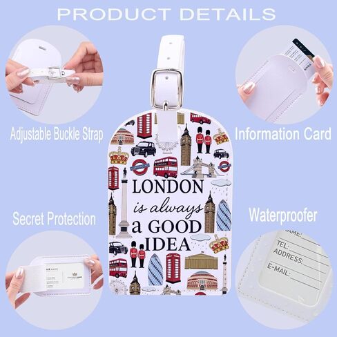 London is Always a Good Idea Gift UK The Gherkin Gift Double-Decker Telephone Booth Traveller Luggage Tag (London tag) in Saudi Arabia