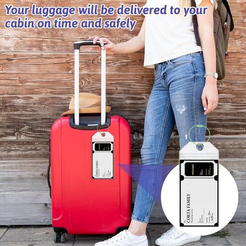10 Pack Holland America Cruise Luggage Tag Holders, Zip Seal Clear Waterproof Tag Holder with Steel Loops Fits Holland America & Carnival Cruise Essentials Must Haves 2026-2027 in Kuwait