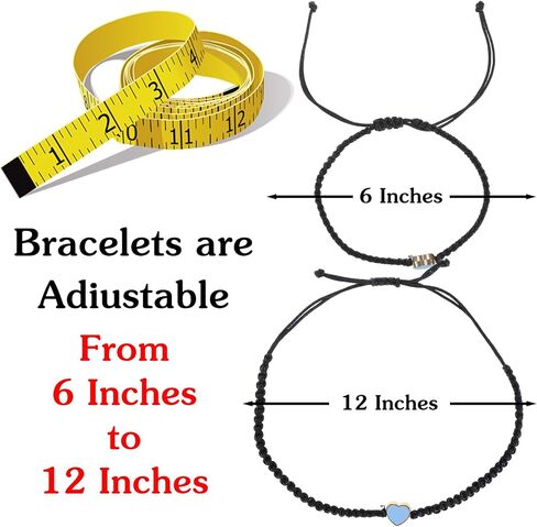 2PCS Couples Bracelets for Anniversary, Matching Bracelets for Couples Long Distance His and Hers Valentines Gifts with Heart Knot Bracelet Matching Couples Stuff(Blue & Black) in Saudi Arabia