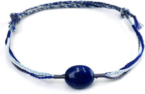 Gemstone Trinity Waterproof and Handmade Wish Thread Bracelet Gift for Mom Girlfriend Boyfriend BF Couple 11.8" in Saudi Arabia