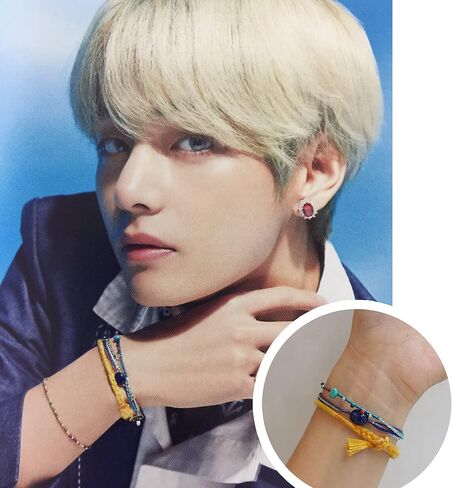 Gemstone Trinity Waterproof and Handmade Wish Thread Bracelet Gift for Mom Girlfriend Boyfriend BF Couple 11.8" in Saudi Arabia