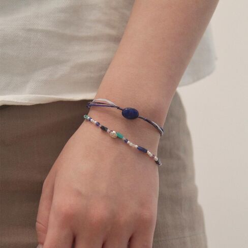 Gemstone Trinity Waterproof and Handmade Wish Thread Bracelet Gift for Mom Girlfriend Boyfriend BF Couple 11.8" in Saudi Arabia
