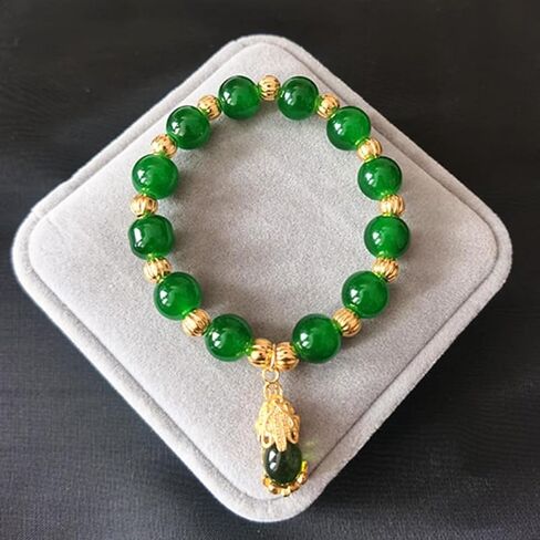 Green Jade Bracelet with Pi Xiu Bead Ethnic Style Spinach Green Jasper Imitation Jade Beaded Handmade Jewelry for Women and Men in Saudi Arabia
