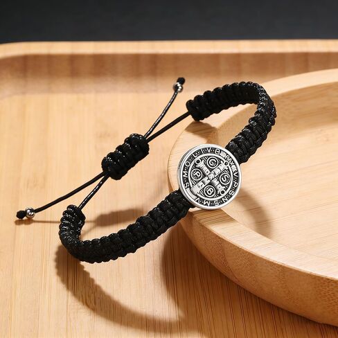 6Pcs Alloy Religious St. Benedict Woven Bracelet set - Highly Suitable as a Romantic Gift or an Accessory for Religious Occasions. in Kuwait