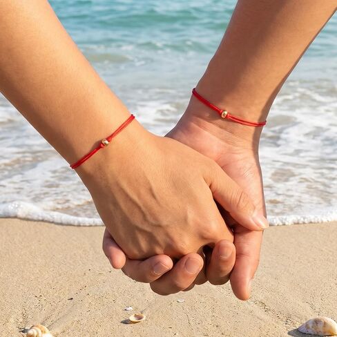7 Knot Red String of Fate Bracelets Good Luck Protection Gift Thread Handmade String Bracelets Adjustable Red Rope Long Distance Matching Bracelet for Women and Men Friendship Jewelry in Saudi Arabia