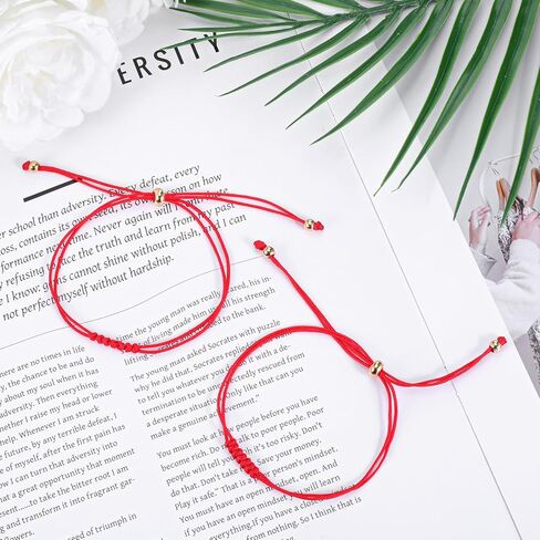 7 Knot Red String of Fate Bracelets Good Luck Protection Gift Thread Handmade String Bracelets Adjustable Red Rope Long Distance Matching Bracelet for Women and Men Friendship Jewelry in Saudi Arabia