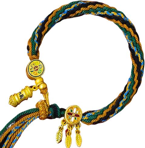 Tibetan Luck Colorful Reincarnation Knot String Bracelet. Adjustable Tibetan Prayer Woven Bracelet – Handmade Blessing Cord for Good Fortune in Saudi Arabia