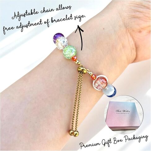 Music Themed Crystle Bracelets, Popular Singer 12-Color Album Color Exquisite Handmade Nature Crystal Bracelet,Wonderful Birthday Gifts for Women Adult Mother in Saudi Arabia
