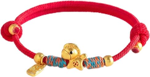 Year of Horse Red String Bracelet for Women and Men, Adjustable Lucky Braided Rope Bracelet with Charm Pendant, Protection Jewelry for Good Luck and Success, Handwoven Cord in Saudi Arabia