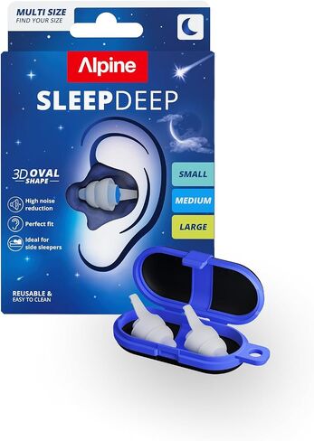 Alpine SleepDeep Earplugs for Sleeping – Side Sleepers & Snoring – Ultra-Soft Noise Reducing Earplugs – 27dB NRR – Hypoallergenic, Silicone-Free – 3 Pairs (S, M, L) in Kuwait