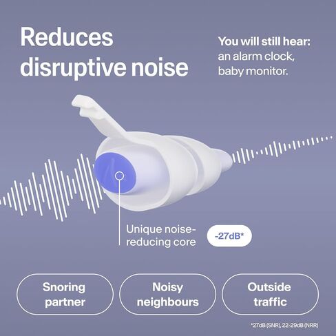 Alpine SleepDeep Earplugs for Sleeping – Side Sleepers & Snoring – Ultra-Soft Noise Reducing Earplugs – 27dB NRR – Hypoallergenic, Silicone-Free – 3 Pairs (S, M, L) in Kuwait