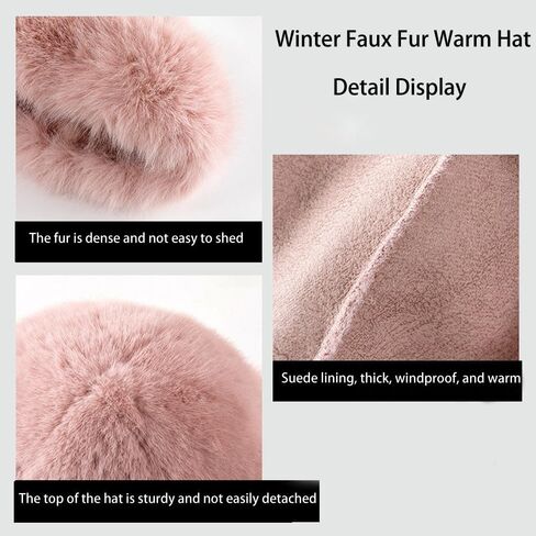 Women’s Faux Fur Warm Hat Fuzzy Bucket Hat Winter Fluffy Furry Mink Hats Fashion Fisherman Cap for Cold Weather in Saudi Arabia