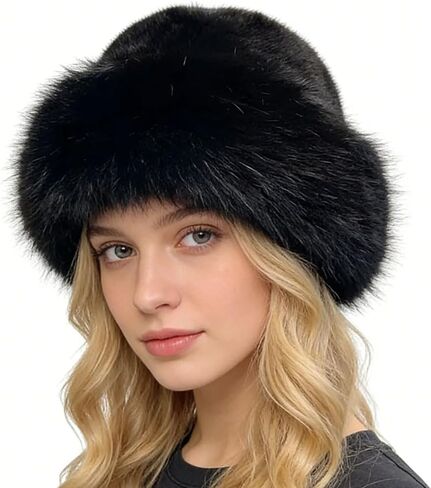 Women’s Faux Fur Warm Hat Fuzzy Bucket Hat Winter Fluffy Furry Mink Hats Fashion Fisherman Cap for Cold Weather in Saudi Arabia