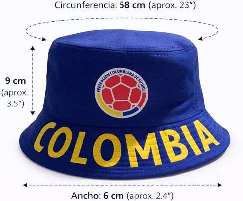 Gorro Bucket Hat de Colombia Unisex 100% Algodón, Estilo Casual, Talla Unica in Kuwait
