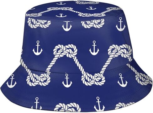 Nautical Anchor Bucket Hats Fashion Sun Cap Packable Blue Fisherman Hat for Women Men Summer Travel Hat in Saudi Arabia