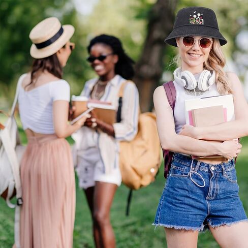 Twistover Floral Bucket Hat for Women Gardening Hat Summer Travel Beach Fishing Cap for Women Outdoor Hiking Black in Saudi Arabia