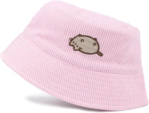 Pusheen Bucket Hat for Women | Adults One Size Internet Cartoon Cat Graphic Cord Sun Hat | Embroidered Pink Sun Cap Headwear in Saudi Arabia