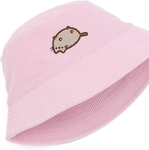 Pusheen Bucket Hat for Women | Adults One Size Internet Cartoon Cat Graphic Cord Sun Hat | Embroidered Pink Sun Cap Headwear in Saudi Arabia