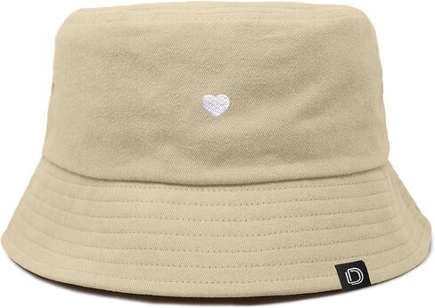 DALIX Lil Heart Embroidered Cotton Summer Outdoor Bucket Hat Womens in Kuwait