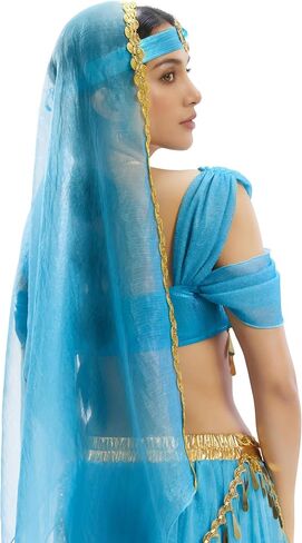 Cosplay.fm Women Arabian Princess Costume Deluxe Cosplay Outfit Top Pants with Full Accessories in Kuwait