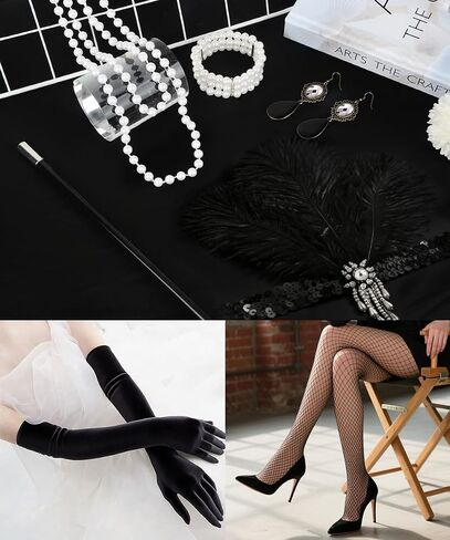 1920s Dresses for Women, V Neck Gatsby Flapper Dress with Sequin Fringe in Saudi Arabia