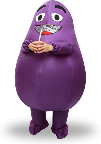 Grimace Costume Purple Inflatable Suit Halloween Mascot for Adult and Kids in Saudi Arabia