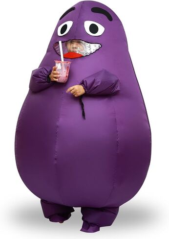 Grimace Costume Purple Inflatable Suit Halloween Mascot for Adult and Kids in Saudi Arabia