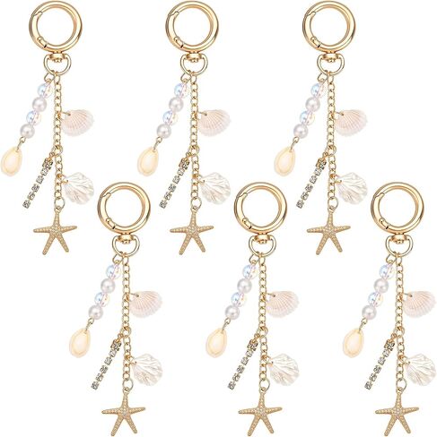 Sureio 6 Pcs Aesthetic Keychains Cute Keychain with Tether Tag for Backpacks Keys Bags Purse in Kuwait