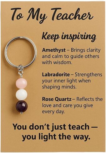 Teacher Gifts For Women, Stone Keychain with Meaningful Message Card for Teachers in Saudi Arabia