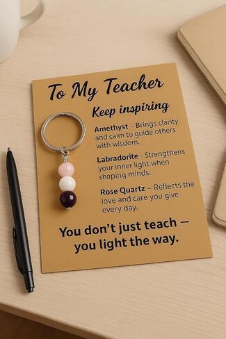 Teacher Gifts For Women, Stone Keychain with Meaningful Message Card for Teachers in Saudi Arabia