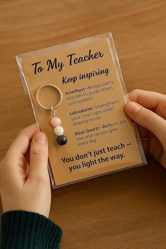 Teacher Gifts For Women, Stone Keychain with Meaningful Message Card for Teachers in Saudi Arabia