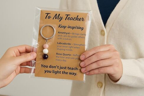 Teacher Gifts For Women, Stone Keychain with Meaningful Message Card for Teachers in Saudi Arabia