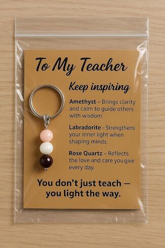 Teacher Gifts For Women, Stone Keychain with Meaningful Message Card for Teachers in Saudi Arabia