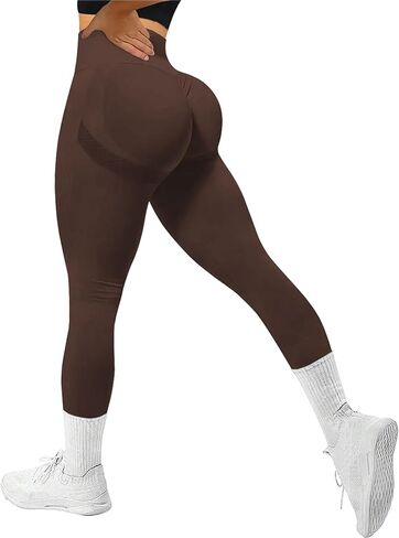 Women High Waisted Seamless Leggings Workout Yoga Pants Butt Lift Tummy Control, Scrunch Booty Gym Active Sport Tights in Saudi Arabia