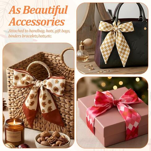 48 Pcs Purse Scarf for Handbags Bulk, Bag Scarf Bulk Hair Neck Purse Scarves for Handbags, Head Scarves for Women Handbag - Random 48 Styles in Kuwait