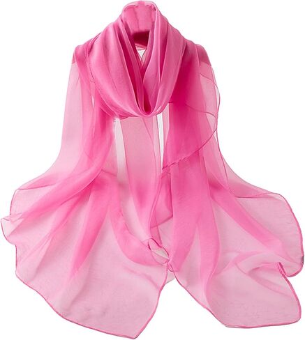 Solid Color Silk Feeling Scarf Fashion Scarves Wrap Long Lightweight Shawls for Women in Saudi Arabia