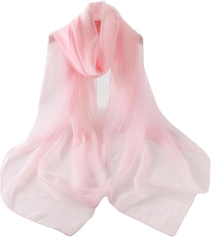 Solid Color Silk Feeling Scarf Fashion Scarves Wrap Long Lightweight Shawls for Women in Saudi Arabia