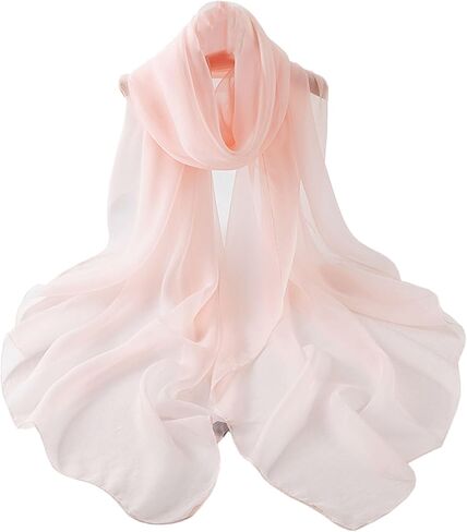 Solid Color Silk Feeling Scarf Fashion Scarves Wrap Long Lightweight Shawls for Women in Saudi Arabia