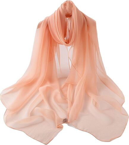 Solid Color Silk Feeling Scarf Fashion Scarves Wrap Long Lightweight Shawls for Women in Saudi Arabia