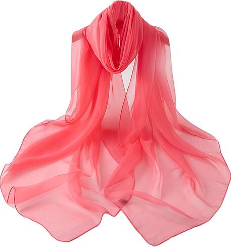 Solid Color Silk Feeling Scarf Fashion Scarves Wrap Long Lightweight Shawls for Women in Saudi Arabia