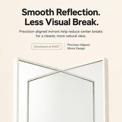 Realme V0 Non-Reversing Mirror with Stand, True Reflection Desk Mirror for Makeup, Hair Styling, Grooming and Photo Check in Saudi Arabia