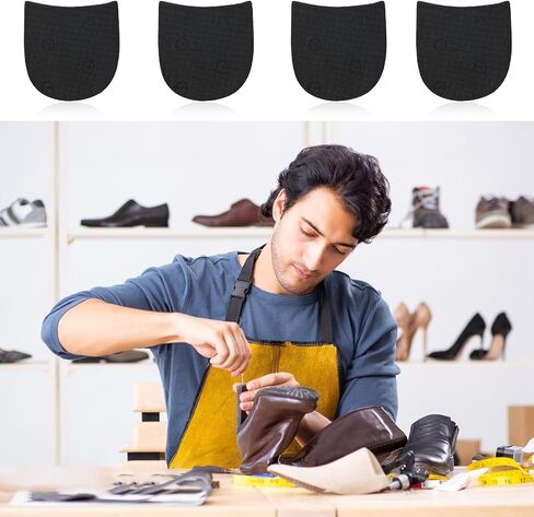 2 Pairs Boot Heel Repair Kit, Cuttable Boot Heel Replacement, Anti-Slip Shoe Heel Repair Rubber Pads, 4mm (5/32 Inch) Thick Heels Repair Pads for Women Men Boots in Kuwait